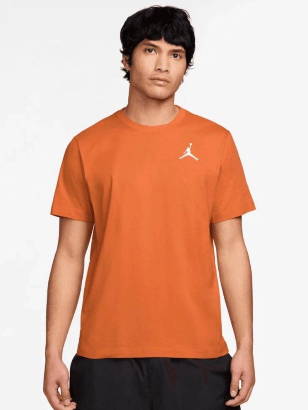 Men's Air Jordan Jumpman Embroidered T-Shirt Tee - Gym Orange/White DC7485-805